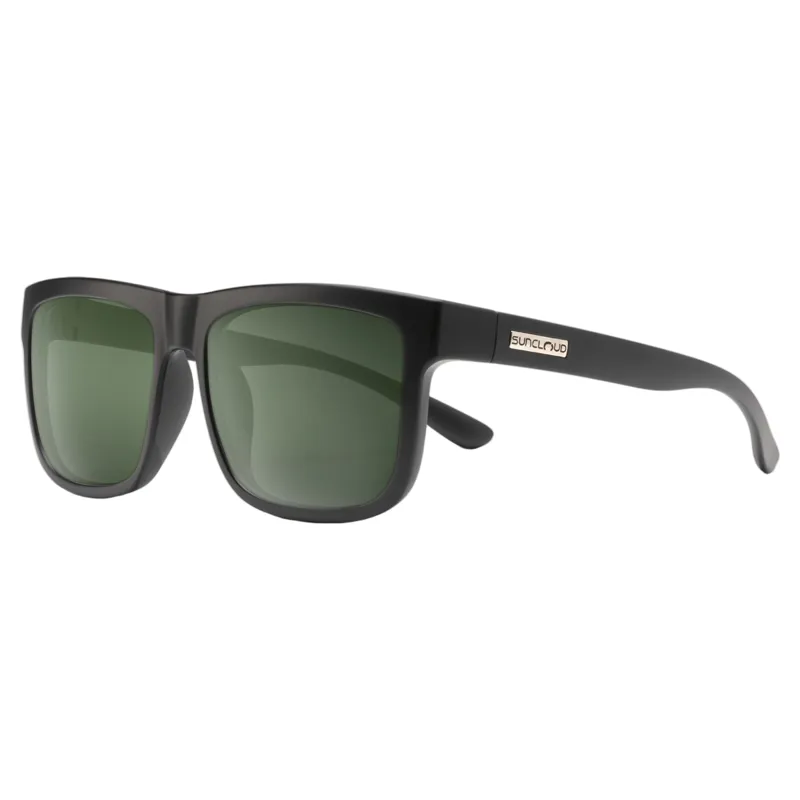Suncloud Quiver Sunglasses in Matte Black/Polarized Gray Green Lens