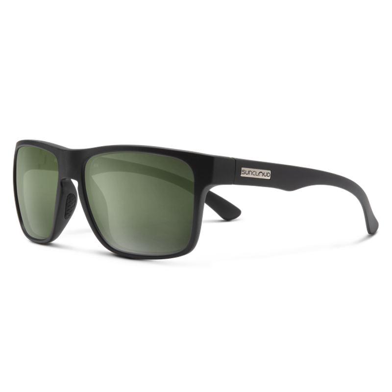Suncloud Rambler Sunglasses in Matte Black Polarized Grey Green Lens