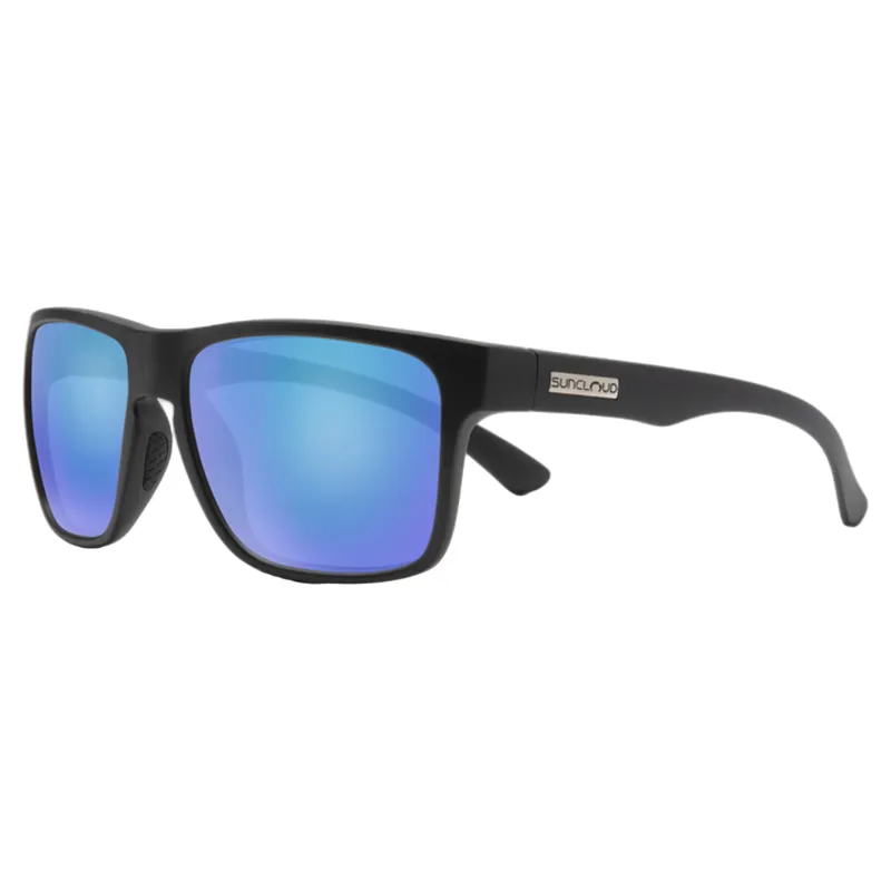 Suncloud Rambler Sunglasses in Matte Black/Polarized Blue Mirror Lens