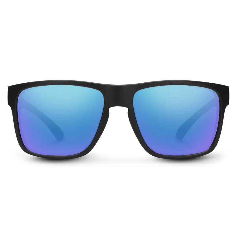 Suncloud Rambler Sunglasses in Matte Black Polarized Blue Mirror Lens-1