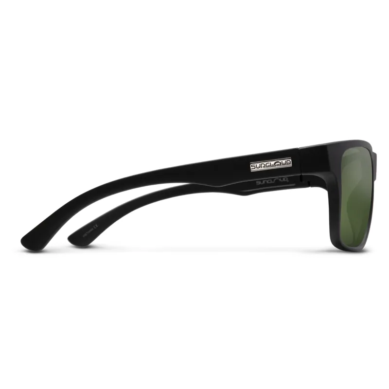 Suncloud Rambler Sunglasses in Matte Black Polarized Grey Green Lens-2