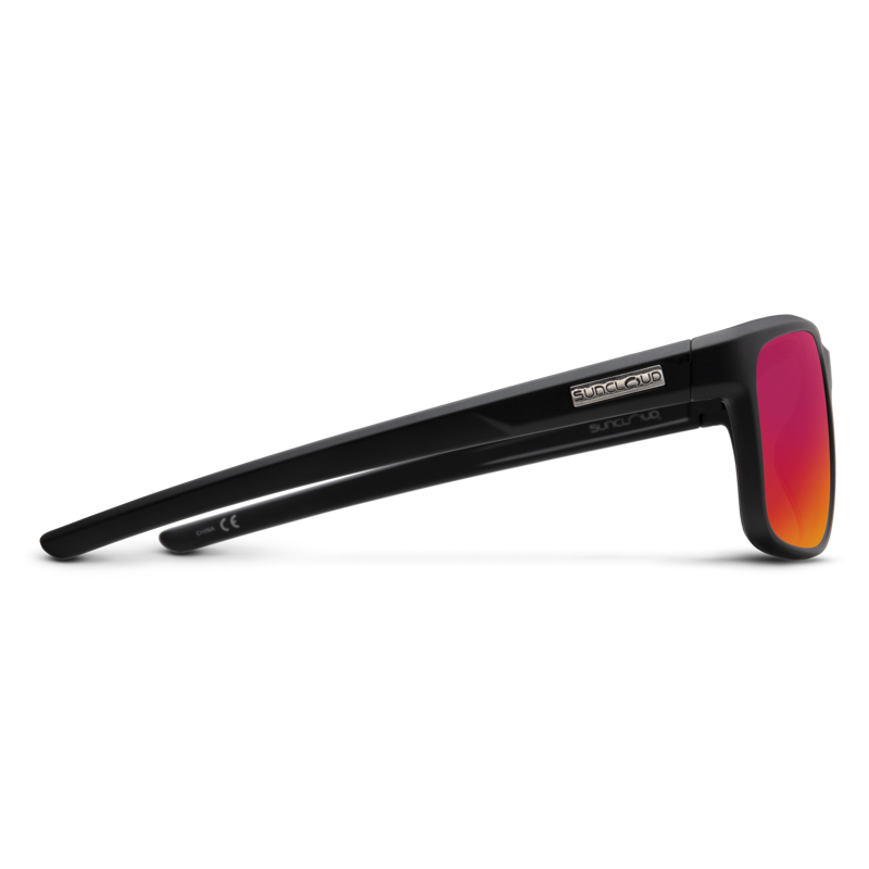 Suncloud Respek Sunglasses in Matte Black w/Polarized Red Mirror Lens-2