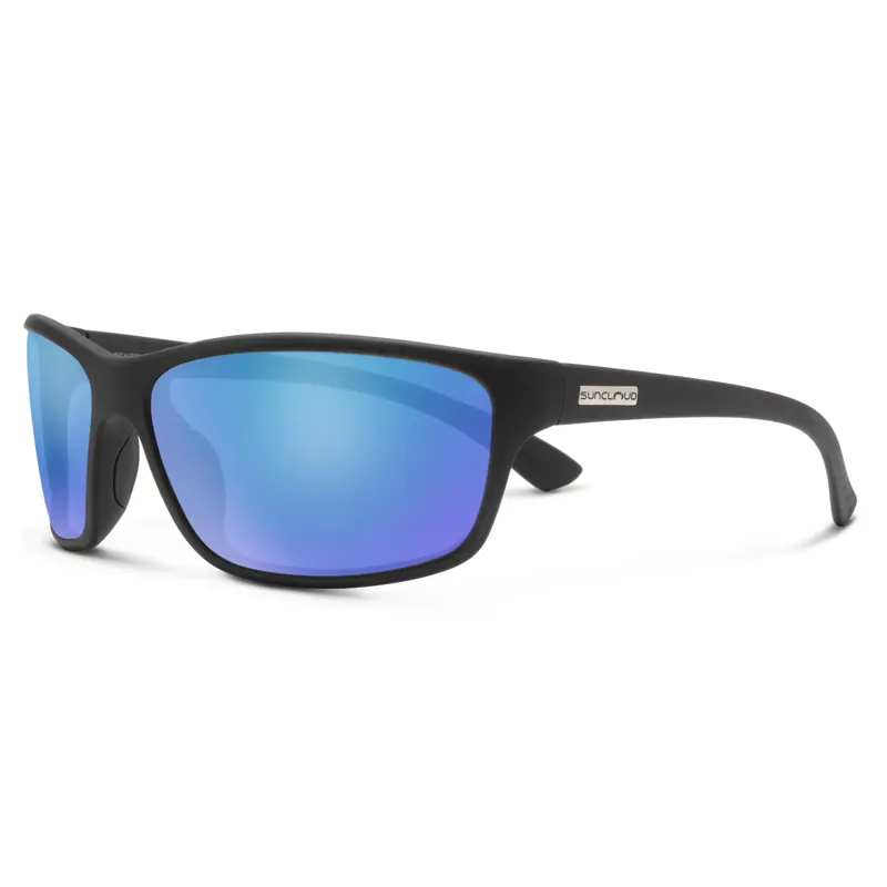 Suncloud Sentry Sunglasses in Matte Black w/Polarized Blue Mirror Lens
