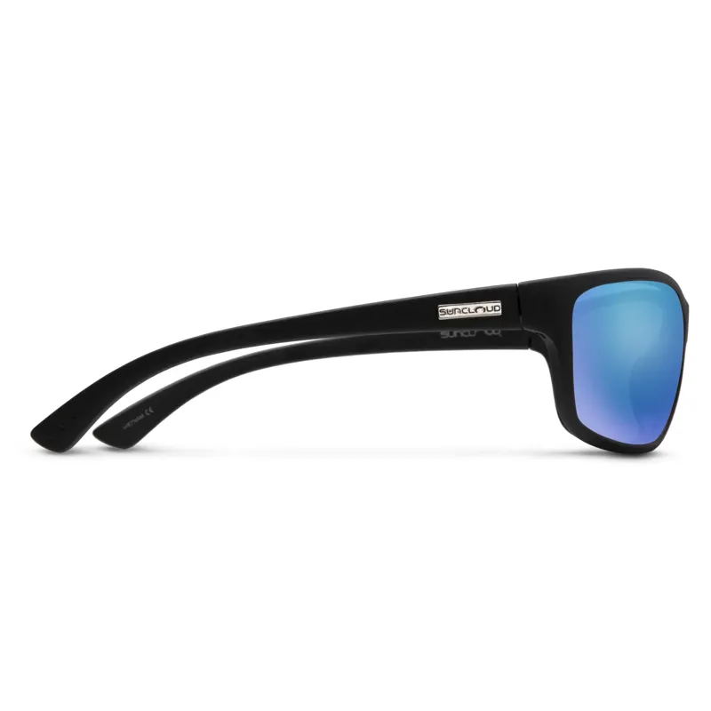 Suncloud Sentry Sunglasses in Matte Black w/Polarized Blue Mirror Lens-2