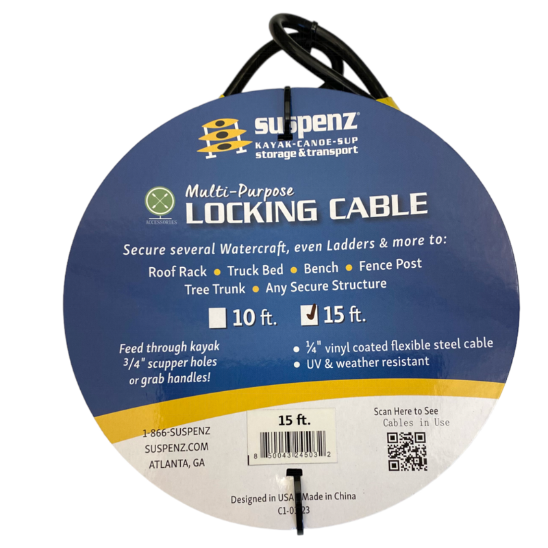 Suspenz Single Multi-Purpose Locking Cable 15ft-1