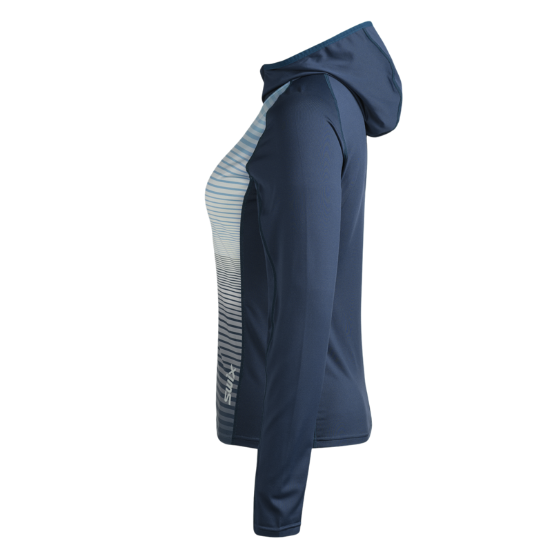 Swix Women's Tista Full Zip Hood Midlayer in Teal-1