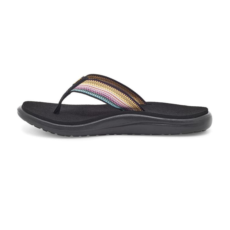 Teva Women's Voya Flip Flip-Flop in Antiguous  Black Multi-2