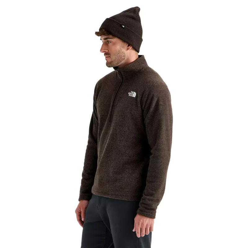 The North Face Textured Cap Rock 1/4 Zip in Dark Chestnut Heather-1