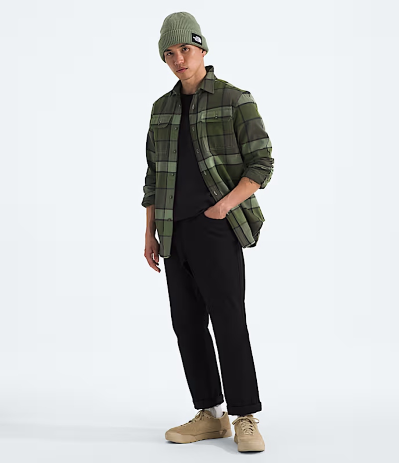 The North Face Arroyo Flannel Shirt Plaid in New Taupe Green-1
