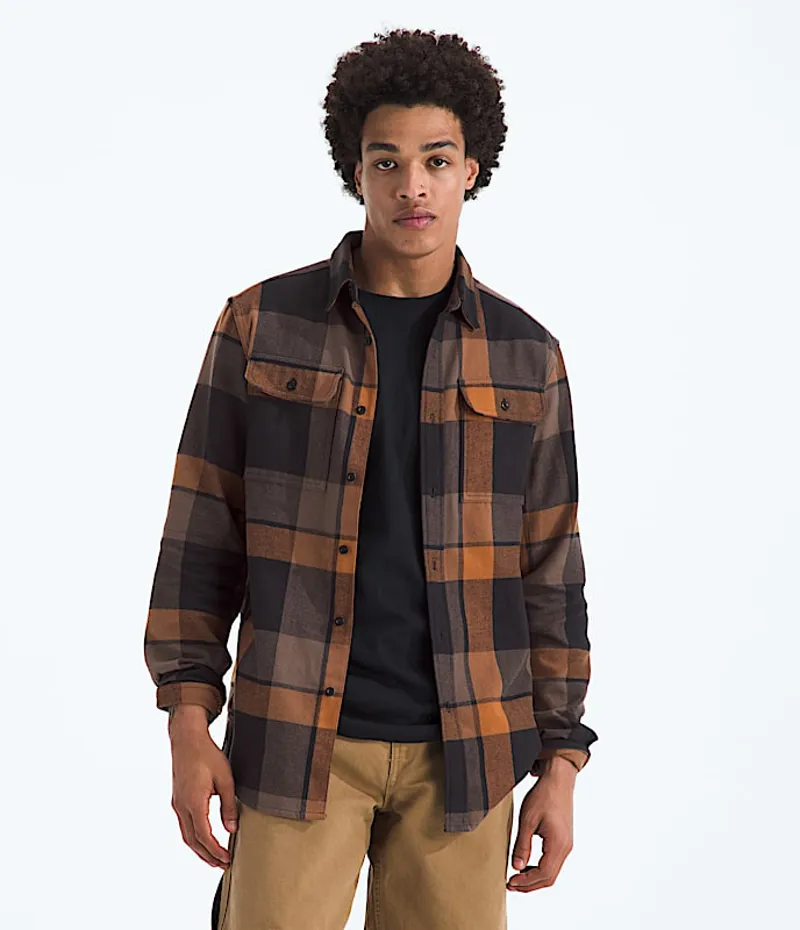 The North Face Arroyo Flannel Shirt Plaid in Small Plaid Burnt Umber