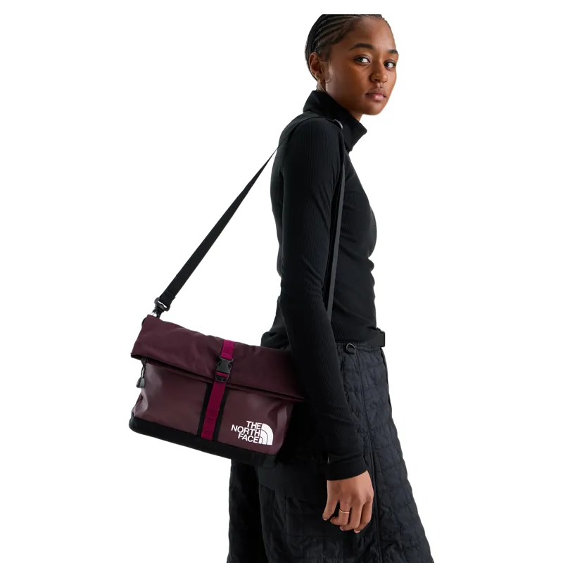 The North Face Base Camp Shoulder Bag in Deep Burgundy/Black/Burgundy-3