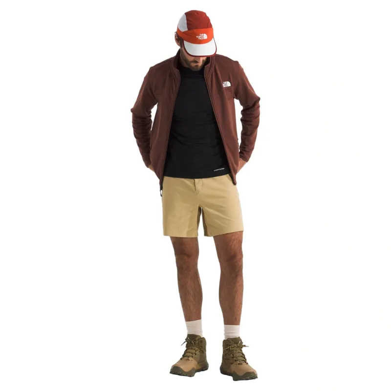 The North Face Cedar Trail Grid Fleece Full Zip Jacket in Ember Soil-2