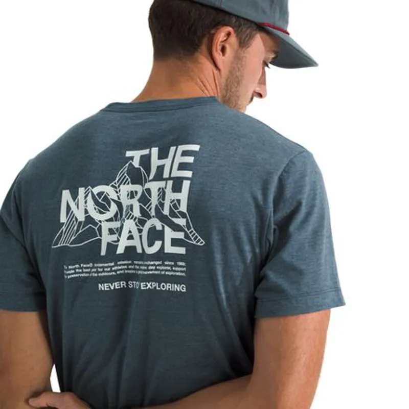 The North Face Mountain Sketch Tri-Blend Tee Shady Blue/White Heather-1