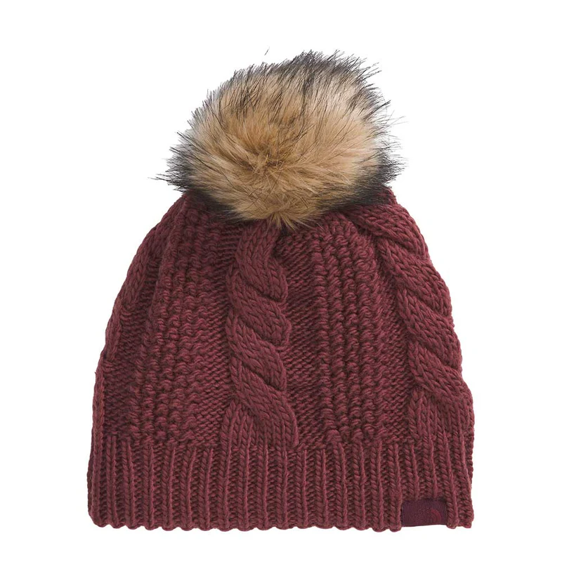 The North Face Women's Oh Mega Fur Pom Lined Beanie in Sumac
