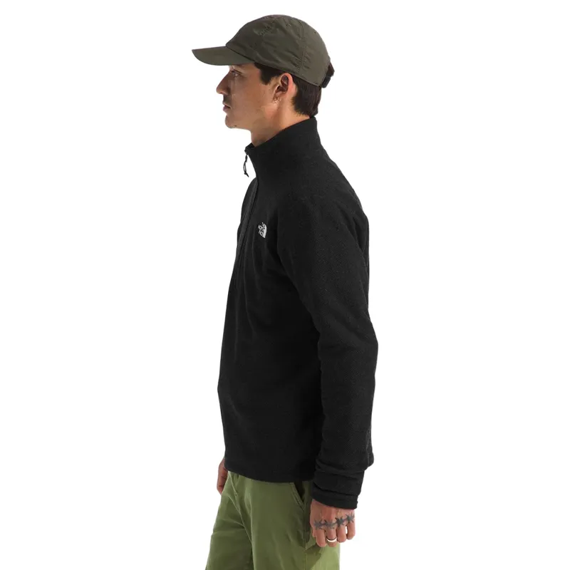 The North Face Textured Cap Rock 1/4 Zip in TNF Black Heather-3