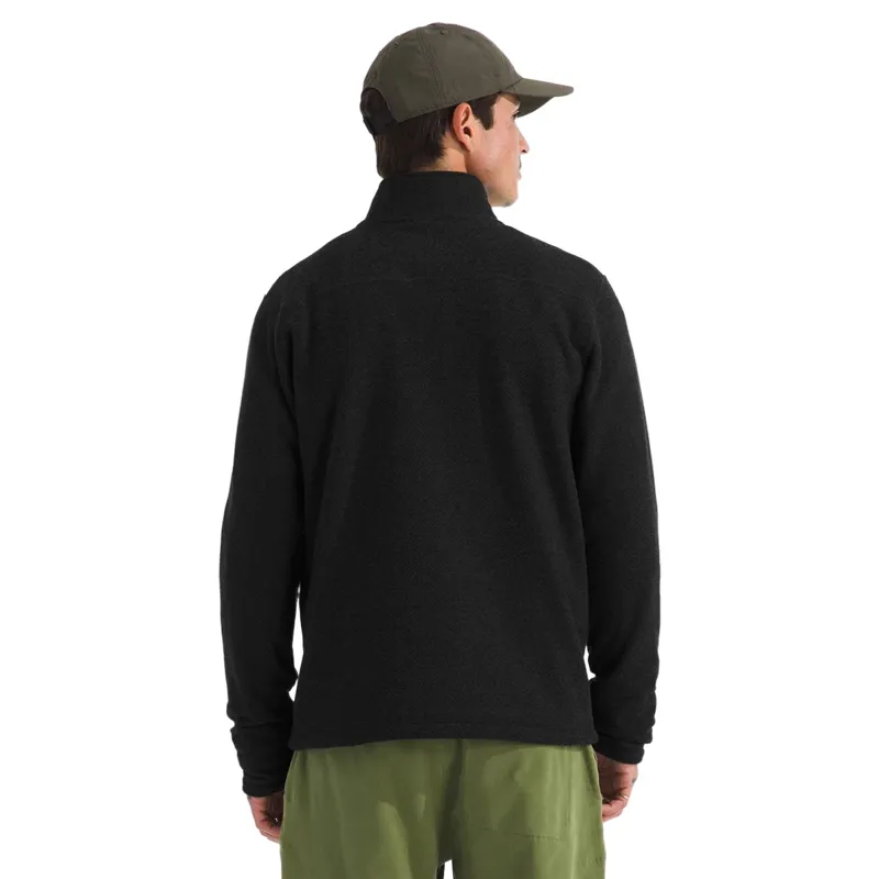 The North Face Textured Cap Rock 1/4 Zip in TNF Black Heather-2