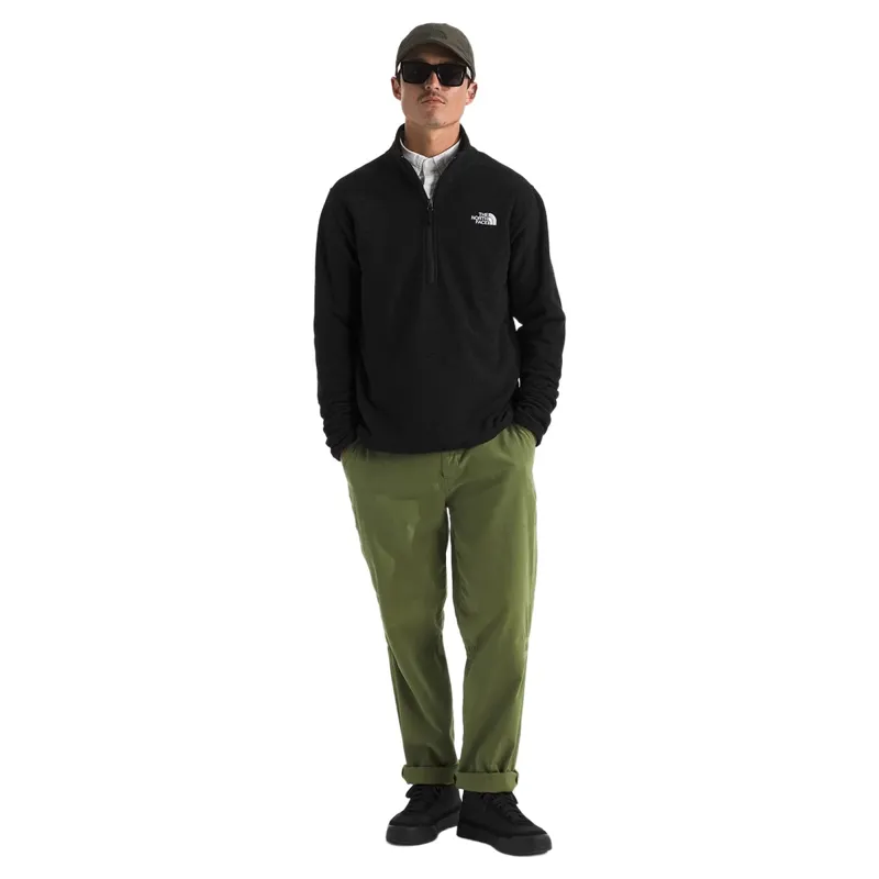 The North Face Textured Cap Rock 1/4 Zip in TNF Black Heather-1