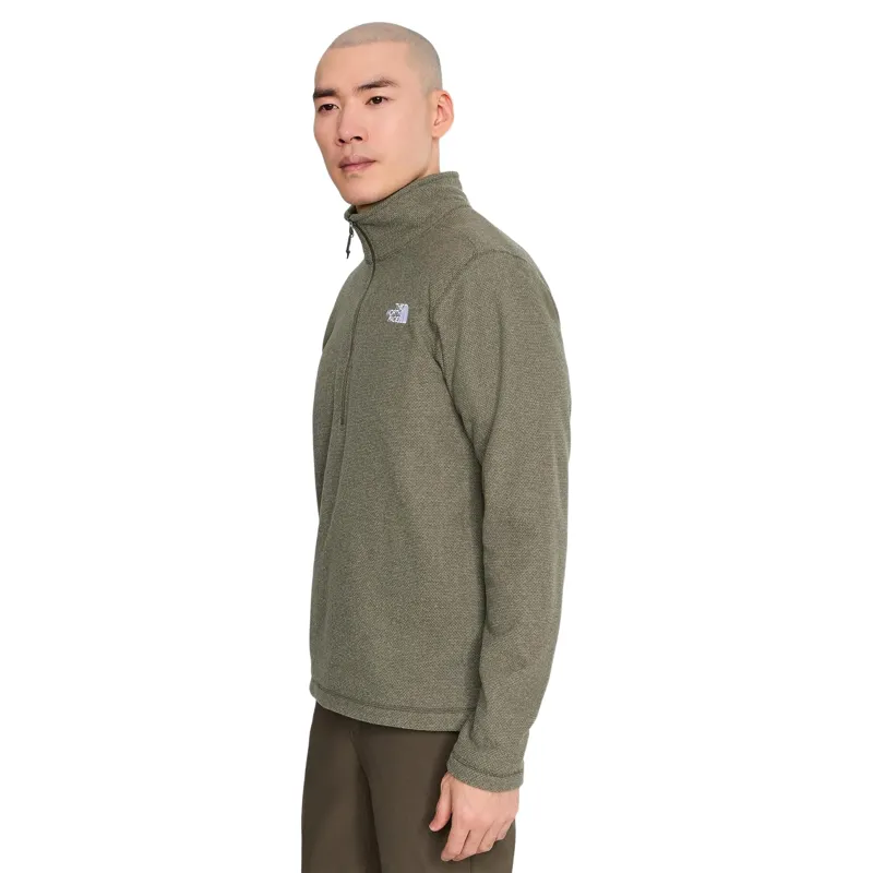 The North Face Textured Cap Rock 1/4 Zip in New Taupe Green Heather-3