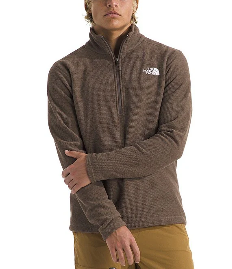 The North Face Textured Cap Rock 1/4 Zip in Smokey Brown Heather