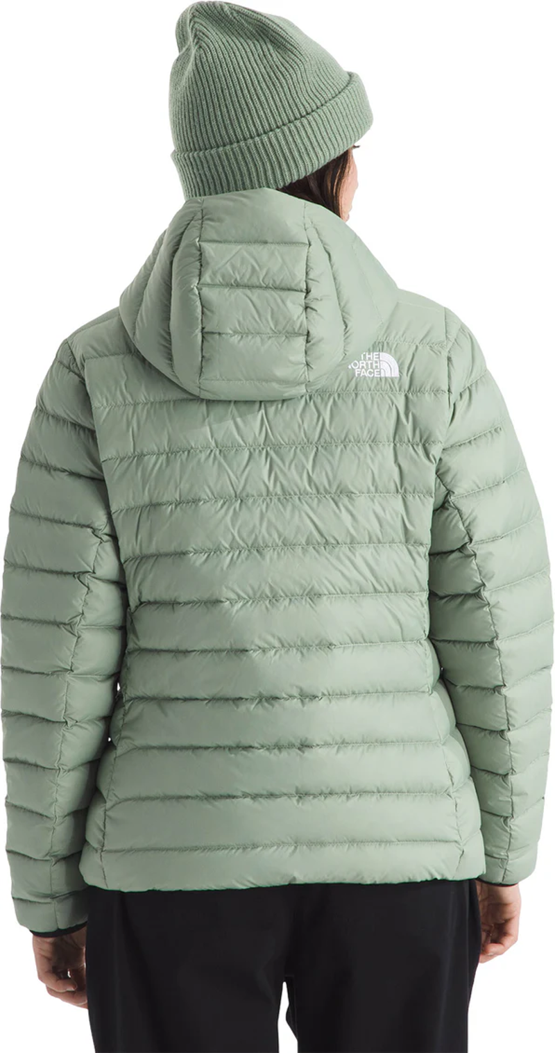 The North Face Women's Classic Down Hooded Jacket in Slate Moss-2