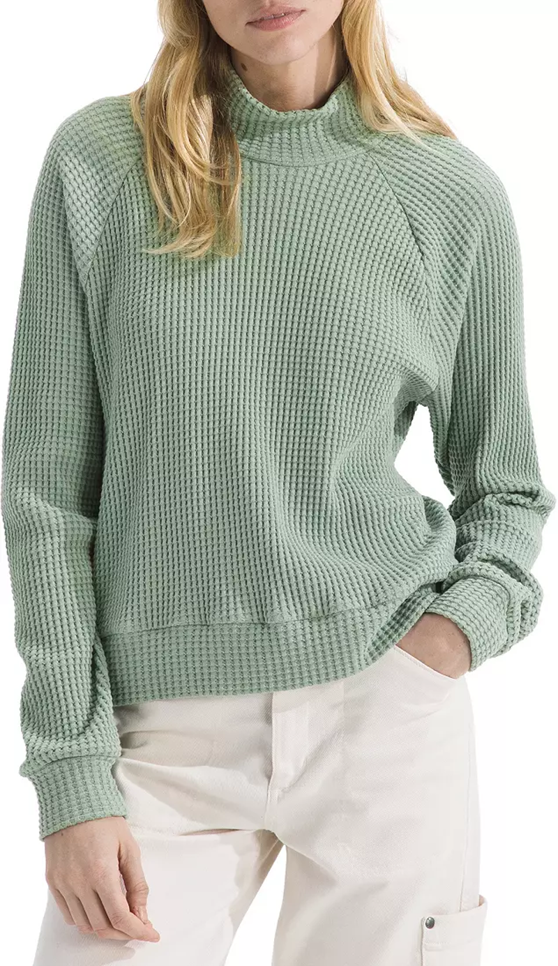 The North Face Women's Long Sleeve Mock Neck Chabot in Slate Moss