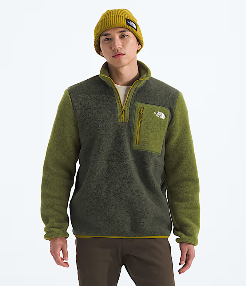 The North Face Yumiori 1/4 Zip in New Taupe Green/Woodland Green