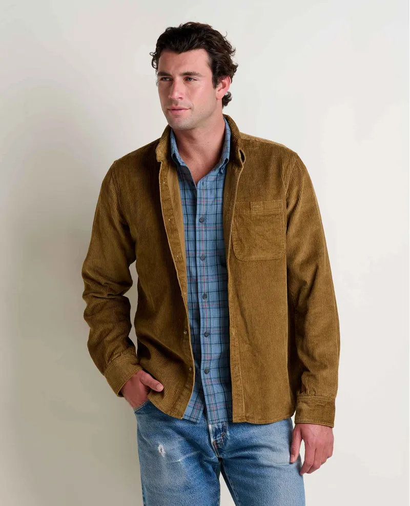 Toad and Co. Cascadia Cord Long Sleeve Shirt in Honey Brown