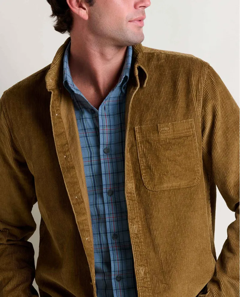 Toad and Co. Cascadia Cord Long Sleeve Shirt in Honey Brown-2