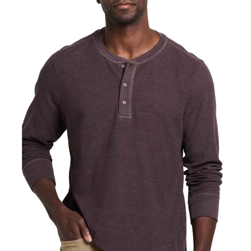 Toad and Co. Framer Long Sleeve Henley Shirt in Raisin-2