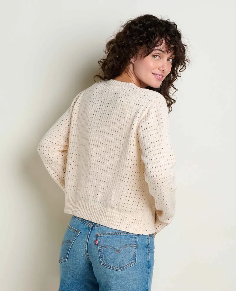 Toad and Co. Women's Bianca Pointelle Cardigan in Salt-1