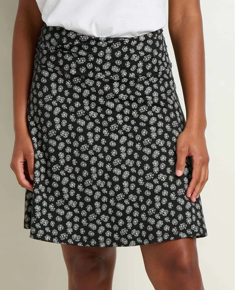 Toad and Co. Women's Chaka Skirt in Black and Salt Print-2