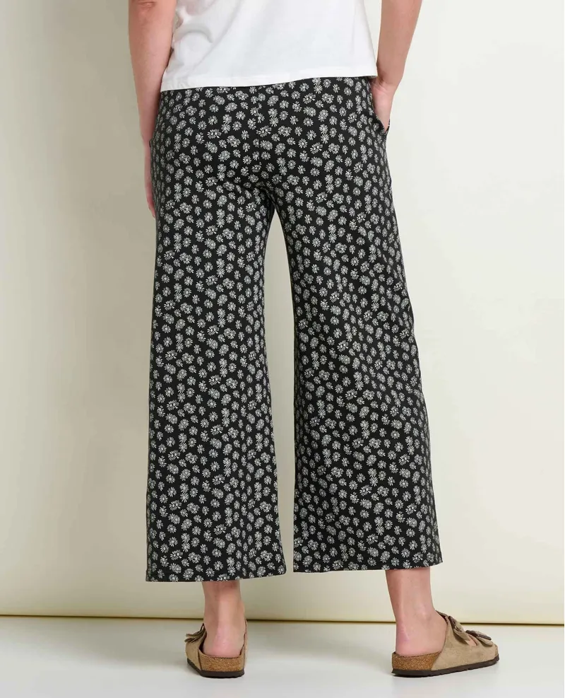 Toad and Co. Women's Chaka Wide Leg Crop Pant in Black and Salt Print-1