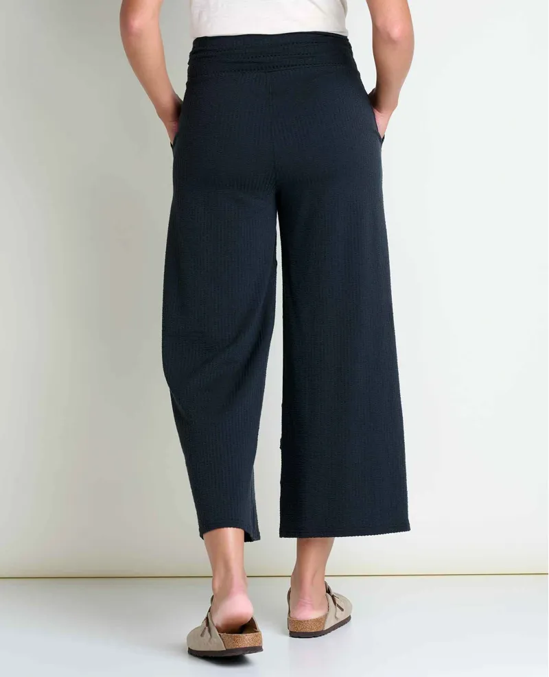 Toad and Co. Women's Chaka Wide Leg Crop Pant in Black Texture-1