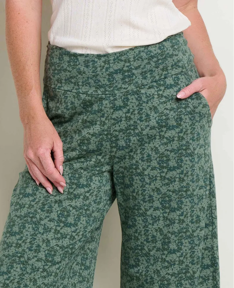 Toad and Co. Women's Chaka Wide Leg Crop Pant in Cilantro Print-2