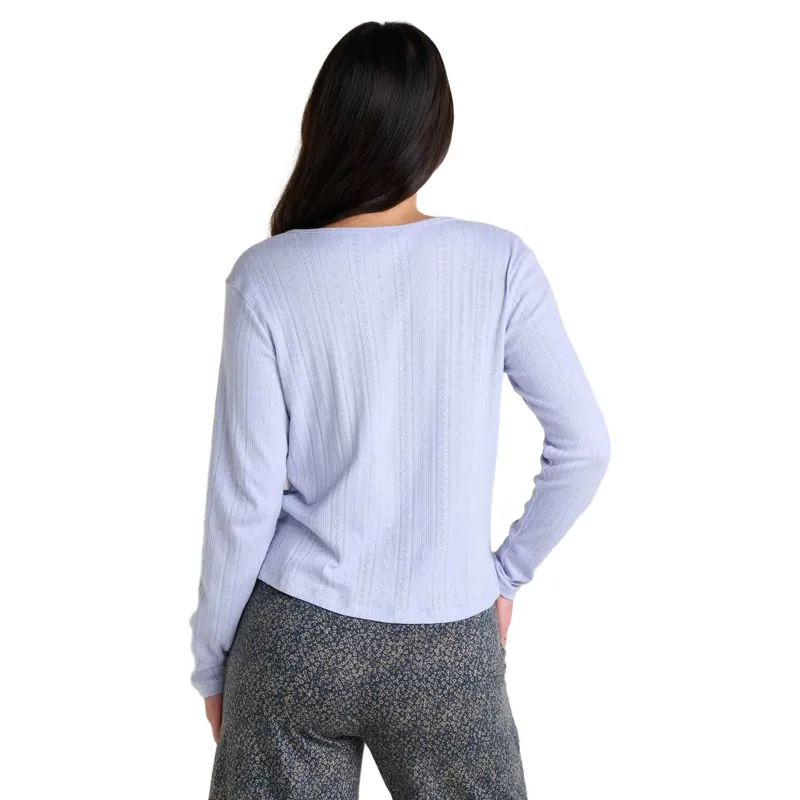 Toad and Co. Women's Foothill Pointelle Henley LS Shirt in Dew-1