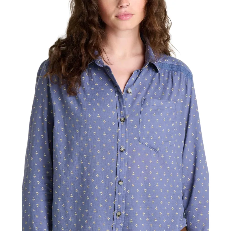 Toad and Co. Women's Manzana Boxy Long Sleeve Shirt in Ocean Print-2