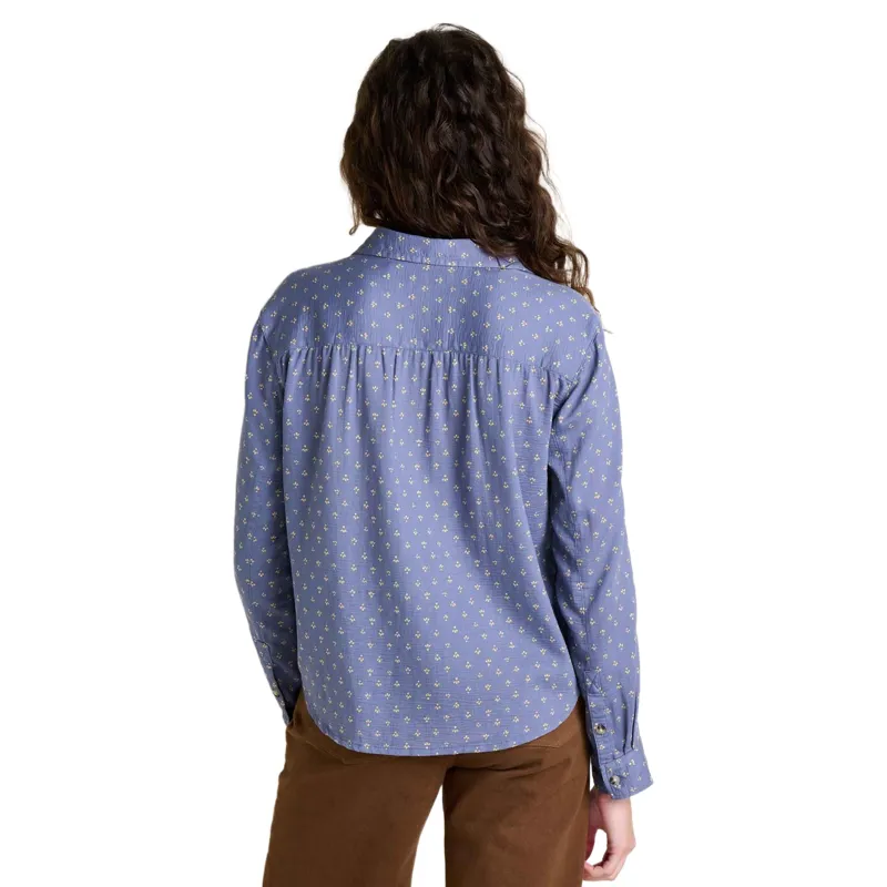 Toad and Co. Women's Manzana Boxy Long Sleeve Shirt in Ocean Print-1