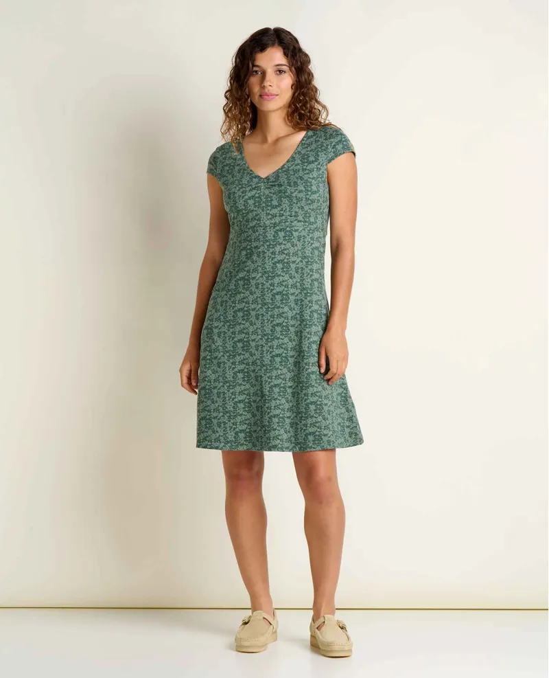 Toad and Co. Women's Rosemarie Dress in Cilantro Print-2