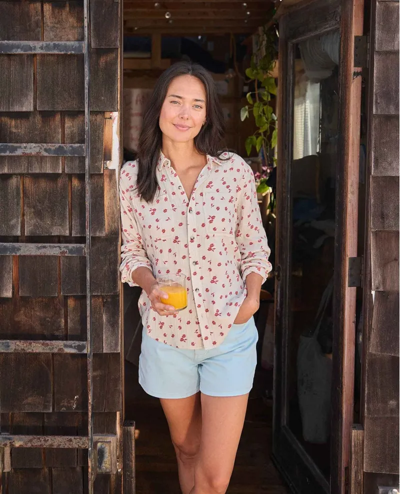 Toad and Co. Women's Tate Long Sleeve Shirt in Salt Print-4