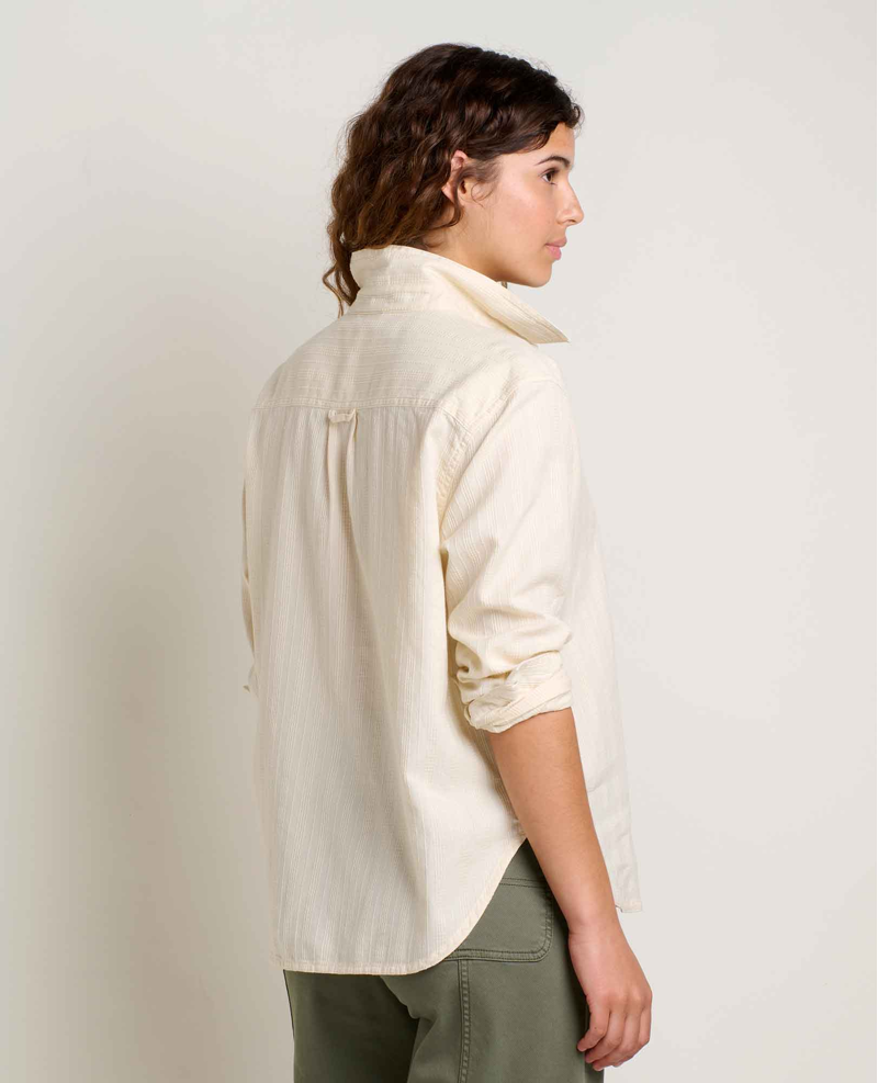 Toad and Co Women's Airscape Long Sleeve Shirt in Salt Dobby-1