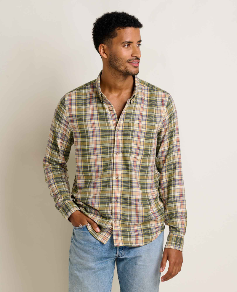 Toad and Co Airsmyth Long Sleeve Shirt in Chive Plaid