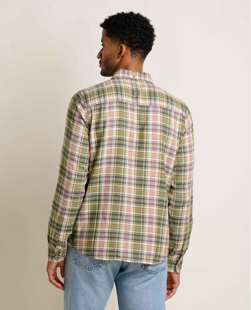 Toad and Co Airsmyth Long Sleeve Shirt in Chive Plaid-1