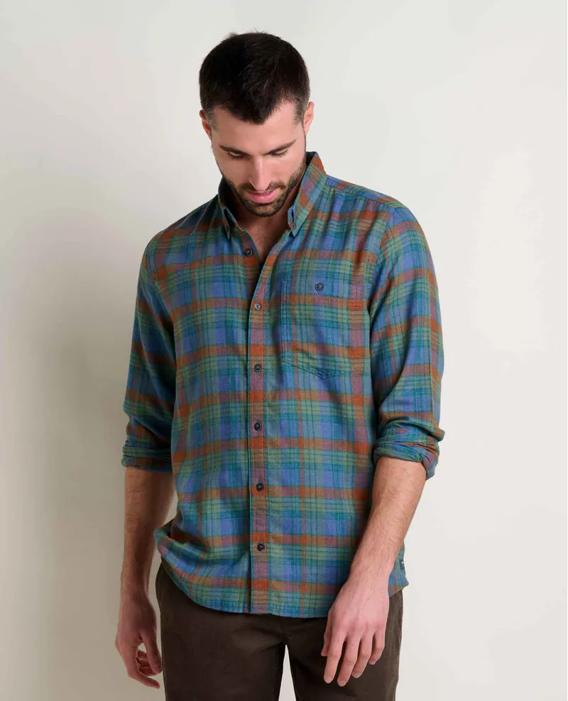 Toad and Co Airsmyth Long Sleeve Shirt in Dark Roast Tonal Madras