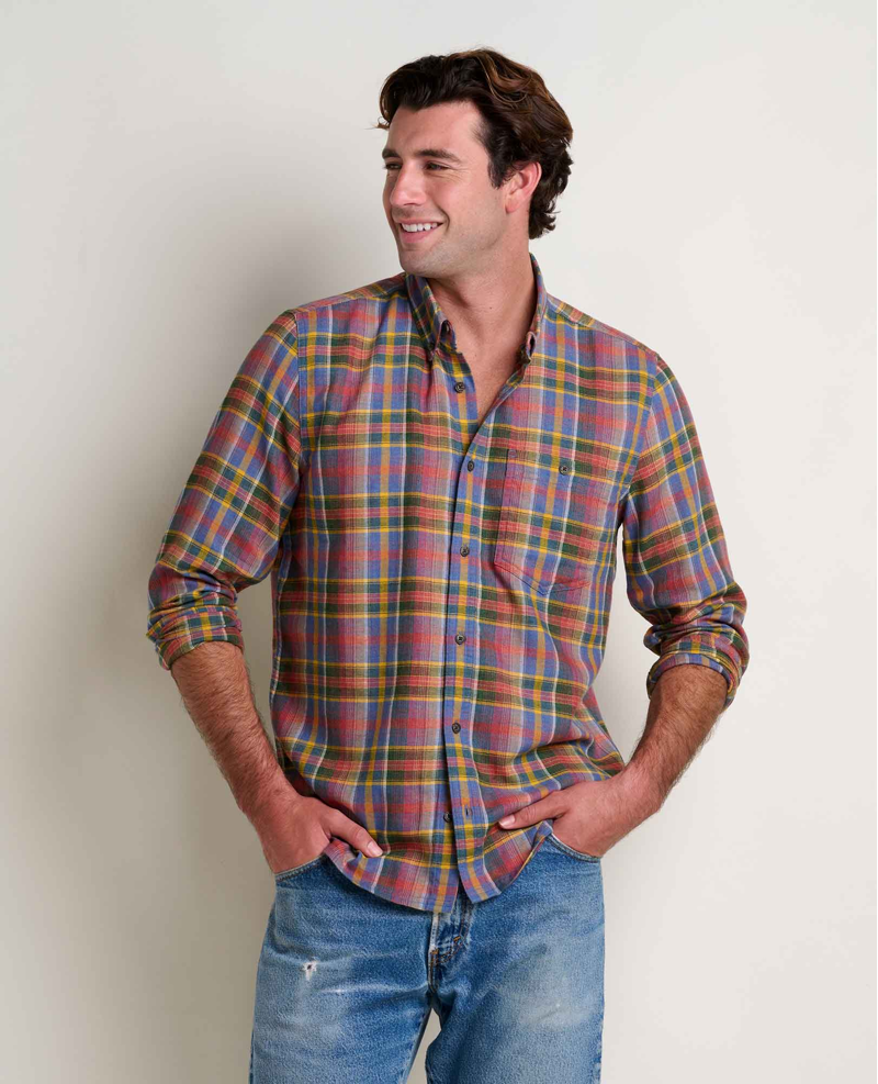 Toad and Co Airsmyth Long Sleeve Shirt in Gold Multi Plaid