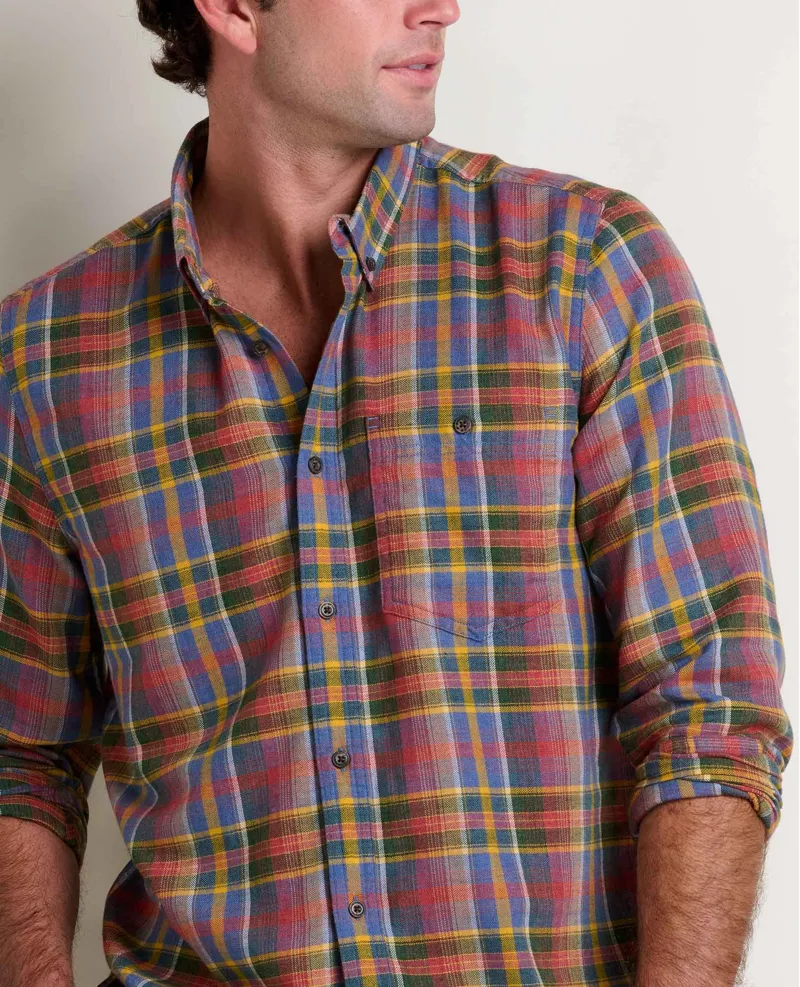 Toad and Co Airsmyth Long Sleeve Shirt in Gold Multi Plaid-2