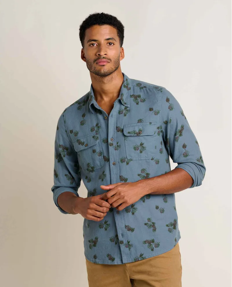 Toad and Co Creekwater Long Sleeve Shirt in Ink Pinecone Print