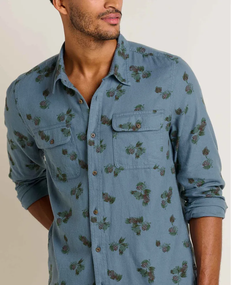 Toad and Co Creekwater Long Sleeve Shirt in Ink Pinecone Print-2