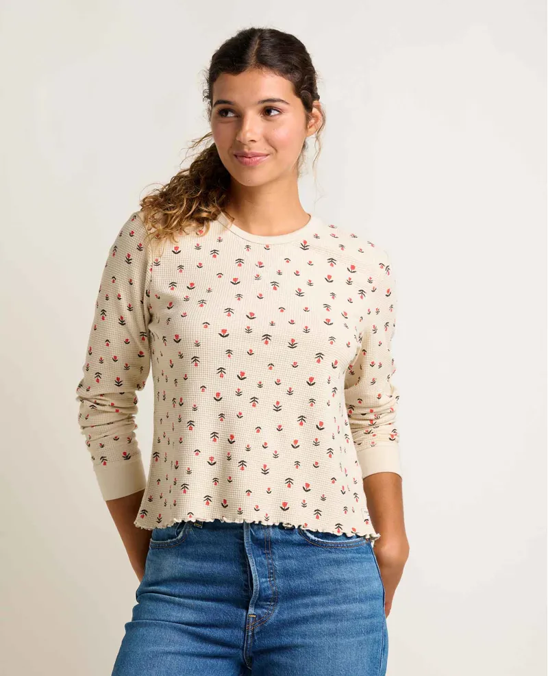 Toad and Co. Women's Foothill Long Sleeve Crew in Salt Tulip Print