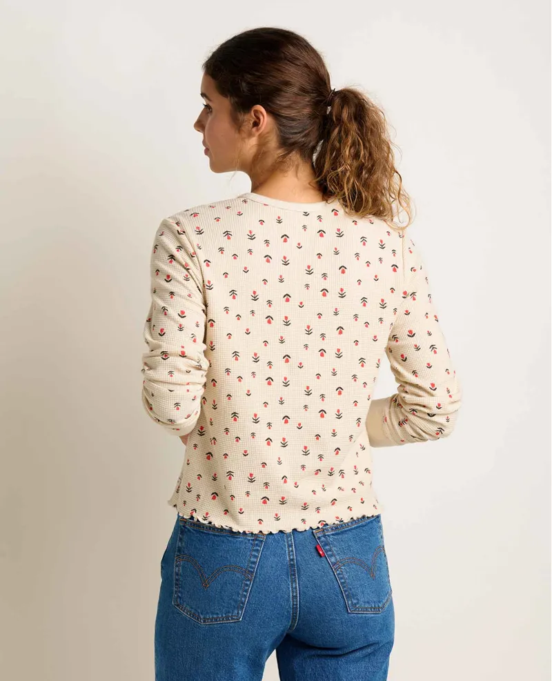 Toad and Co. Women's Foothill Long Sleeve Crew in Salt Tulip Print-1