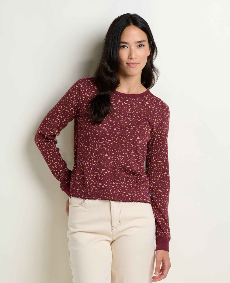 Toad and Co. Women's Foothill Pointelle LS Crew in Port Ditsy Print